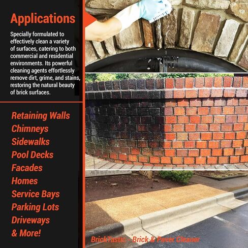 منظف ​​الطوب والرصف من RadonSeal BrickTastic - منظف قوي ومزيل الشحوم للأسطح الداخلية والخارجية من الطوب والرصف والبناء (1 جالون) in Saudi Arabia