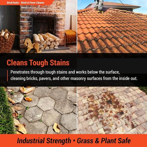 منظف ​​الطوب والرصف من RadonSeal BrickTastic - منظف قوي ومزيل الشحوم للأسطح الداخلية والخارجية من الطوب والرصف والبناء (1 جالون) in Saudi Arabia