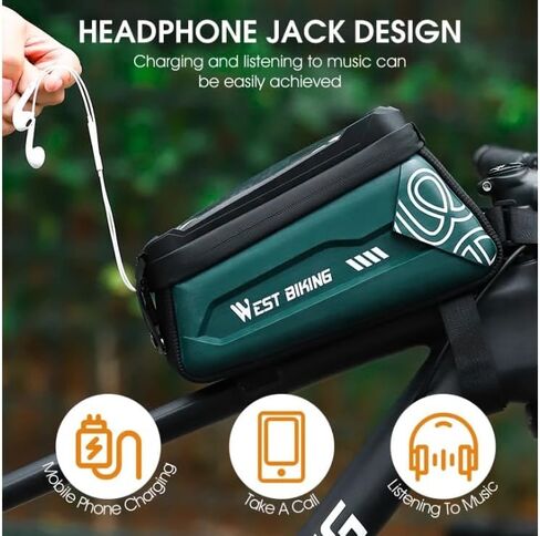 Latest Bicycle Waterpoof Bag Frame Front Tube Bag Touchscreen, Cell Phone Holder Case, Waterproof Cycling Bag Bike Accessories (Orange 2.5L) in Saudi Arabia