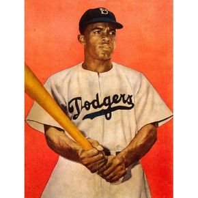 Wee Blue Coo Vintage Portrait Jackie Robinson Baseball Brooklyn Dodgers Unframed Wall Art Print Poster Home Decor Premium