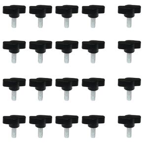 20PCS M6x20-27 Thumb Screws Tee Wing Knobs Thumb Screws Standard Male Thread Plastic T Knobs Handles Hand Clamping Knobs Grip Thumbscrew