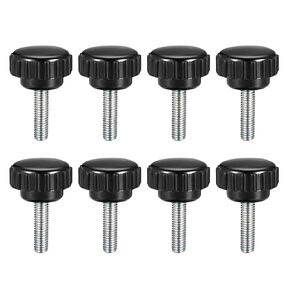 uxcell M5 x 16mm Metric Male Thread Knurled Clamping Knobs Grip Thumb Screw on Type Plastic Threaded Hand Bolt Knobs Black 8 Pcs