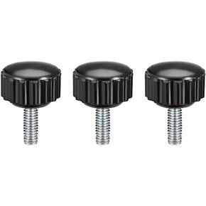 uxcell M6 x 15mm Metric Male Thread Knurled Clamping Knobs Grip Thumb Screw on Type Hand Clamping Handle Bolt with Plastic Knobs Black 3 Pcs