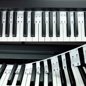 Piano Keyboard Notes for Beginner, Removable Note Labels for Learning, 88 Key Full Size Piano Rake Key, Reusable, No Need Stickers