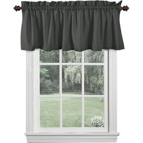 Set of 2 Valance Curtains for Windows 54x18 for Living Room Bedroom Kitchen Windows Bathroom, 100% Cotton Farmhouse Vintage Curtain Valances Rod Pocket - White