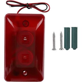 12v Alarm Siren Wired Strobe Siren Sound Alarm Strobe Flashing Red Light Safety Outdoor Warning Light Barricade Construction Safety Traffic Light 12V 15W