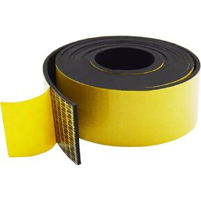 TEKDOE Adhesive Solid Neoprene Rubber Strips, Sheets, Rolls - 1 Inch Wide, 1/16 Inch Thick, 5 Feet Long - DIY Gaskets, Seals, Warehouse Flooring, Weather Stripping, Pads