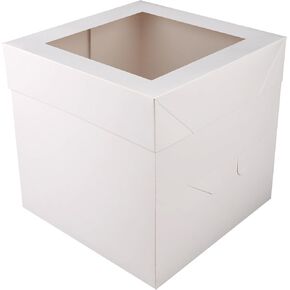 Cakebon Cake Boxes 12x12x12 inch 12-pack - Cake Boxes 12 Inch for Birthdays, Weddings and Christmas Parties - Cake Boxes with Window