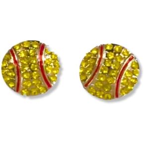 Softball Earrings- Softball Jewelry - Softball Stud Earrings - Softball Player, Softball Team and Coaches Gifts