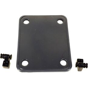Black 4 Bolt Neck Plate Plain,Roller String Trees String Tree Guide Retainer with Screws for FD Strat Tele Basses Replacement