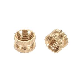 uxcell Knurled Insert Nuts, M3 x 3mm(L) x 4mm(OD) Female Thread Brass Embedment Assortment Kit, 50 Pcs