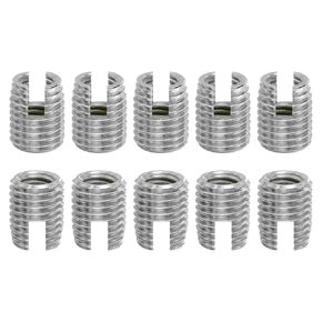 uxcell Self Tapping Threaded Inserts, 15pcs Inner M2-0.4 Outer M4.5x6 303 Stainless Steel Slotted Thread Repair Inserts Nuts