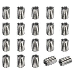 PATIKIL 304 Stainless Steel Thread Adapters Sleeve Reducing Nut, 20 Pcs M6x1.0 Male to M4x0.7 Female Repair Insert Nut Screw Reducer 8mm
