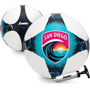 Franklin Sports NWSL San Diego Wave Soccer Ball - Official Size 5 Soccer Ball - Regulation Size + Weight Soccer Ball for Kids + Adults - Boys + Girls Soccer Ball - Air Pump Included