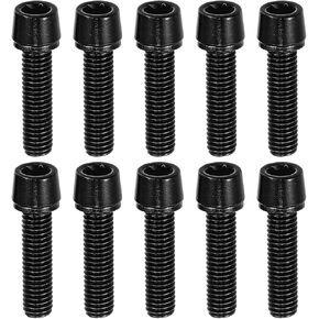 Tapered Bolts Screws for MTB Bike Bicycle Stem Durable M5x20mm Socket Head Cap Bolts Screws Nuts Steel Black (Set of 10)