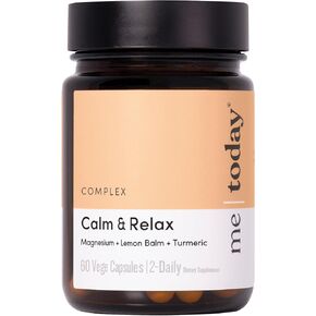 – Calm & Relax Supplement, containing Magnesium, Turmeric & Lemon Balm, Vegan, 60 Capsules