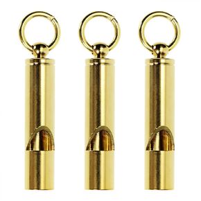 3pcs Brass Whistle Durable Extra Loud Whistle for Coach Referee Teacher School Football Basketball Soccer Emergency Situation Outdoor Sport Event Camping Hiking Boating Fishing Training
