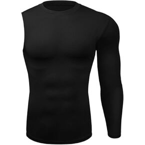 Men's Athletic Single Sleeve One Arm 1/2 Compression Shirt Sports Tight Base Layer Workout Underwear Active