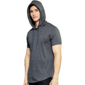 Short Sleeve Hooded T-Shirts for Men - 100% Cotton Shirts - Lightweight Muscle Tees Pullover Summer Hoodies