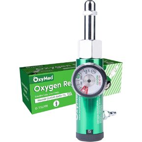 O2 Mini Oxygen Regulator CGA-540 Gauge Flow Rate 0-15LPM for Oxygen Tank (CGA 540 Diss)