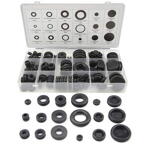 XINGYHENG 125Pcs 18 Sizes Rubber Grommets Eyelet Ring Gasket Repair Box Washer Seal Assortment Set for Plumbing Automotive General Repair