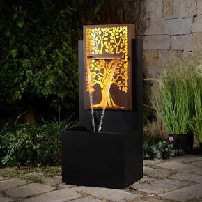 Serenity Grove - Outdoor Metal Square Tree Hollow Fountain