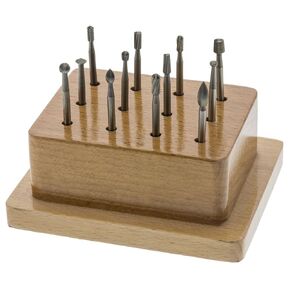 Wax Bur Set with Wooden Stand, Small Burs, Set of 12 | BUR-930.05