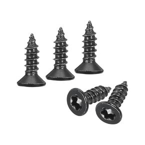 uxcell 50Pcs Flat Head Torx Screws, M6 x 12mm 304 Stainless Steel Countersunk Self Tapping Anti-Theft Wood Screws Tamper Resistant Screws Fit T30 Bit for Wood, Fence, Decking (Black)