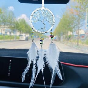 Black Dream Catcher for Car Rearview Mirror, Handmade Rear View Mirror Accessories Small Dreamcatcher Hanging Decor Craft Gifts