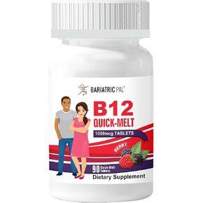BariatricPal 1,000mcg B12 Sugar-Free Quick Melts (90 Count) - Berry