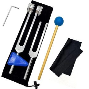 528 Hz Tuning Fork & 136.1 Hz Tuning Fork Set with Triangular Silica Gel Chakra for DNA Repair Healing Tuning Forks Sound Healing Fork