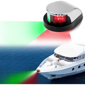 Boat Navigation Lights, Boat Bow Lights, Marine Boat Led Lights, Boat LED Night Fishing Lights LED Bow Lights Front Mount, Perfect for Marine, Pontoon, Skiff and Small Boat - Red and Green Dual Color