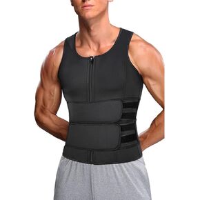 Yinhing Body Shaping Sauna Vest, Men Body Shaping Vest, Breathable Gym Fitness Vest with Double Belt