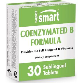 Supersmart - Coenzymated B Formula - Contains All The B Group Vitamins - Five Times More Active | Non-GMO & Gluten Free - 30 tablets
