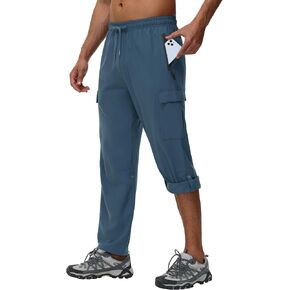 JWM Men's Hiking Cargo Pants - Quick Dry Lightweight Water Resistant Work Tactical Running Outdoor Pant with Zip Pocket UPF50 in Kuwait