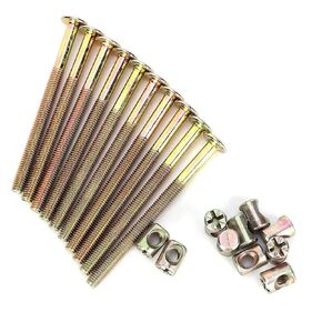 10 Pack M6 X 100mm Barrel Bolt Nuts, Furniture Bolts, Carbon Steel Furniture Bolts Connector Fastener, Hex Drive Socket Cap Furniture for Chairs Furniture Beds Crib Spare Connector Parts