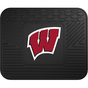 FANMATS 8964 Wisconsin Badgers 2-Piece Heavy Duty Vinyl Car Mat Set, Front Row Floor Mats, All Weather Protection, Universal Fit, Deep Resevoir Design
