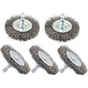Forney 72733A Five Pack of Crimped Wire Wheels, 2-1/2" x .012" x 1/4" Hex Shank