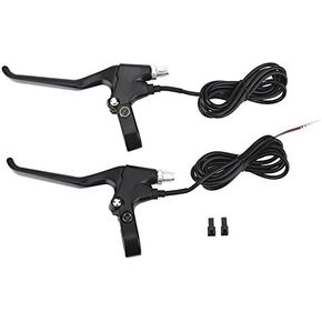 Brake Lever Set, 1 Pair Black Electric Bike Brakes Aluminum Alloy Electric Brake Handle, Brake Lever Kit for Road Bikes Mountain Bikes Folding Bikes