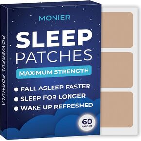 MONIER 60 Sleep Patches for Adults Extra Strength - Fast Acting, 100% Natural Ingredients, Skin-Friendly & Easy to Apply, Apply Before Sleeping, for Men and Women