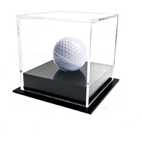 HH-GOLF® Clear Acrylic Golf Ball Display Case, Golf Ball Showcase for Hole in one Ball, Transparent Souvenir Gift Presentation Box 3.4X3.4X3.5 Inch