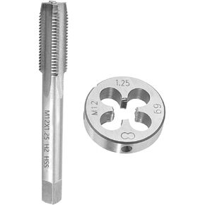 Mertic M18 1.5mm Tap and Die Set, High Speed Steel Machine Tap Die Set, Thread Tap And Round Thread Die Right Hand (M18 x 1.5mm)