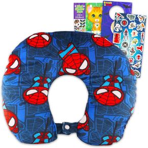 Marvel Spiderman Travel Neck Pillow for Kids- Bundle with 13" Spiderman Neck Pillow, & More | Spiderman Travel Accessories Set in Kuwait