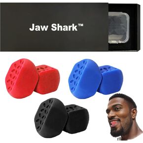 Jaw Shark™ Jaw Toner Facial Trainer Jaw Exerciser for Men and Woman -Jawline Trainer Exercise Balls,3 Resistance Levels (6pcs) Silicone Jawline Exerciser Tablets,Jaw Toner Tablets,Jaw Line Chewing Gum in Kuwait