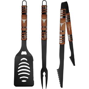 مجموعة شواء Siskiyou Sports NCAA Texas Longhorns 3 قطع، مقاس واحد