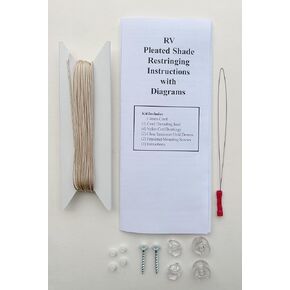 50 ft Alabaster Cord RV Pleated Shade Restring Kit - Record - Blind - Motorhome - Day Night (Alabaster = Cord Color)