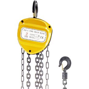 رافعة سلسلة BestEquip 1100 رطل/0.5 طن، رافعة سلسلة يدوية رافعة سلسلة يدوية 10 أقدام/3 متر رافعة رفع سلسلة يدوية مع خطافين سلسلة بكرة معالجة رافعة ونش رفع معدات السحب باللون الأصفر in Kuwait