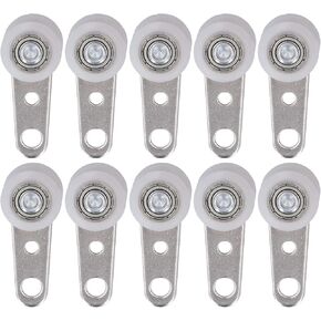 10PCS Trolley Assembly,Lightweight Stainless Steel Sliding Track Roller with 2 Nylon Wheels,Sliding Door Beam Trolleys,Hanging Bearing Trolley Assembly for Sliding Window Cabinet 44mm L