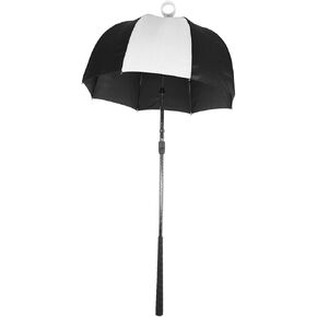 Golf Bag Umbrella for Club Protection with Attached Ball Retriever and Goose Neck