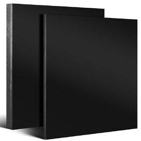 2 Pcs Black HDPE Sheet Size 12'' x 12'',1'' and 1/2'' Thick, High Density Polyethylene Plastic Sheets HDPE Board Hard Solid Plastic Block for DIY Projects Machining Home